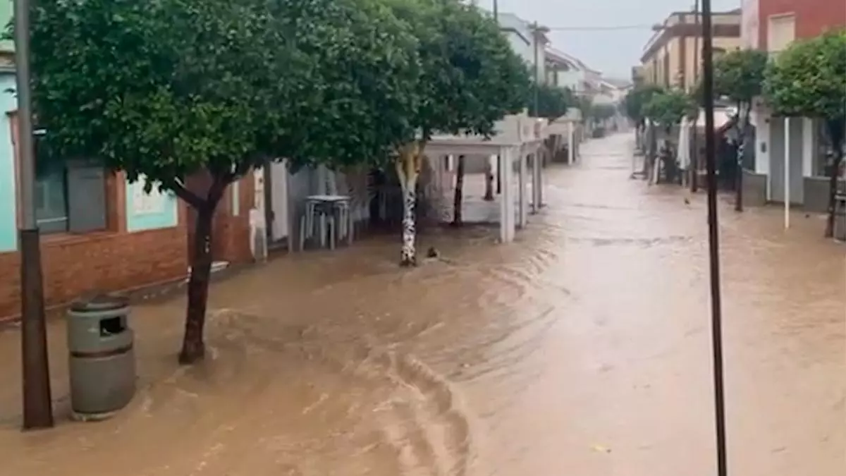 VÍDEO | Desbordamiento del Barranco de Santa María de Nerva, en Huelva