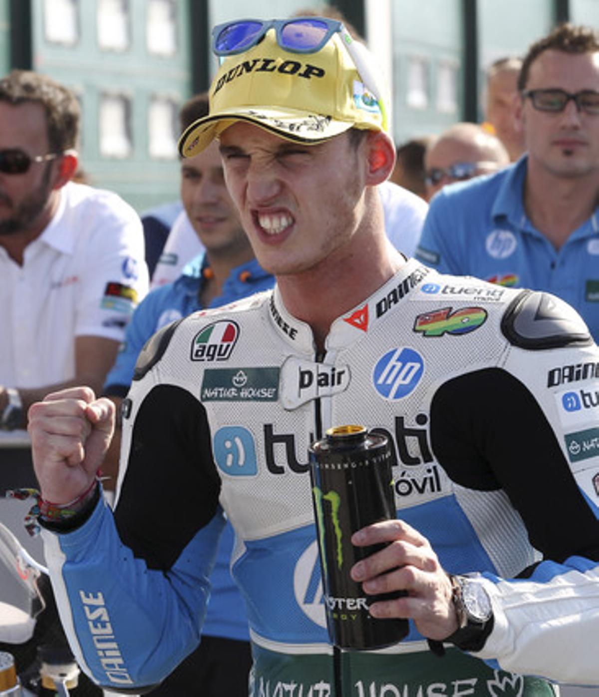 Pol Espargaró celebra al GP de San Marino la ’pole position’. Pol Espargaró celebra al GP de San Marino la ’pole position’.