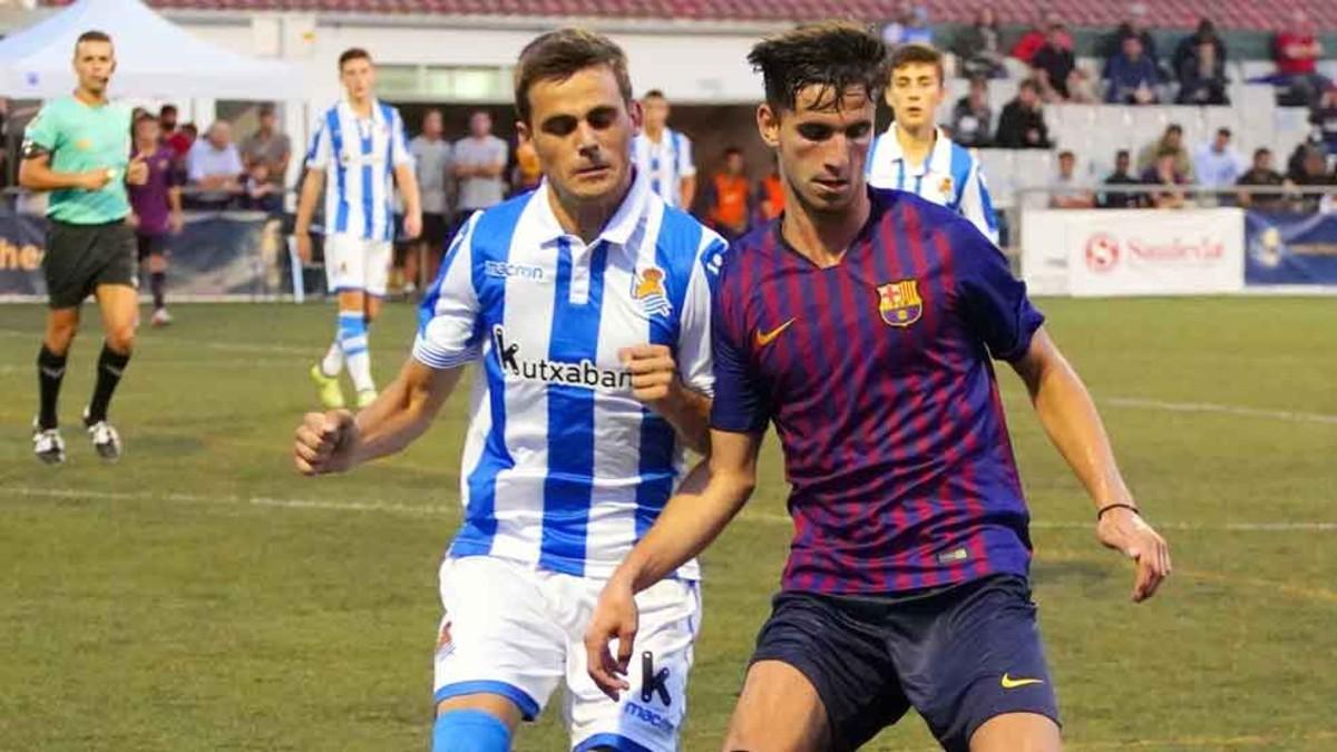 Una acción del Barça-Real Sociedad de este viernes en Sant Pol