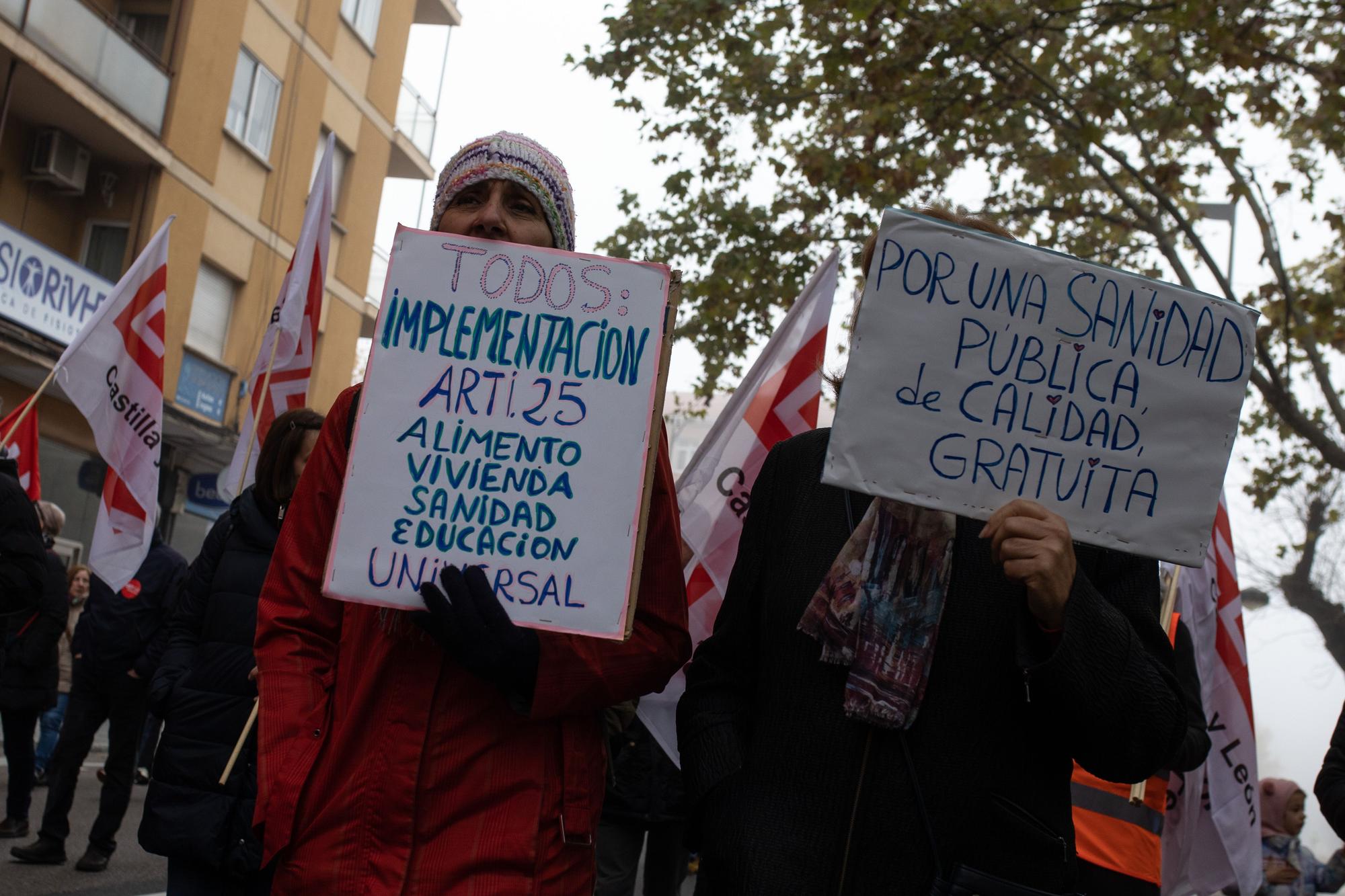 Manifestación de sindicatos en Zamora