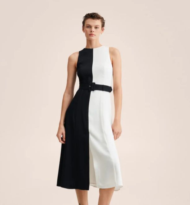 Vestido bicolor de Mango