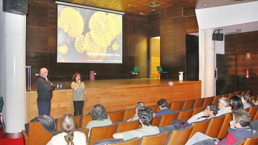 Una ponencia dentro de las Xornadas Micolóxicas de años anteriores en Bueu. // Santos Álvarez