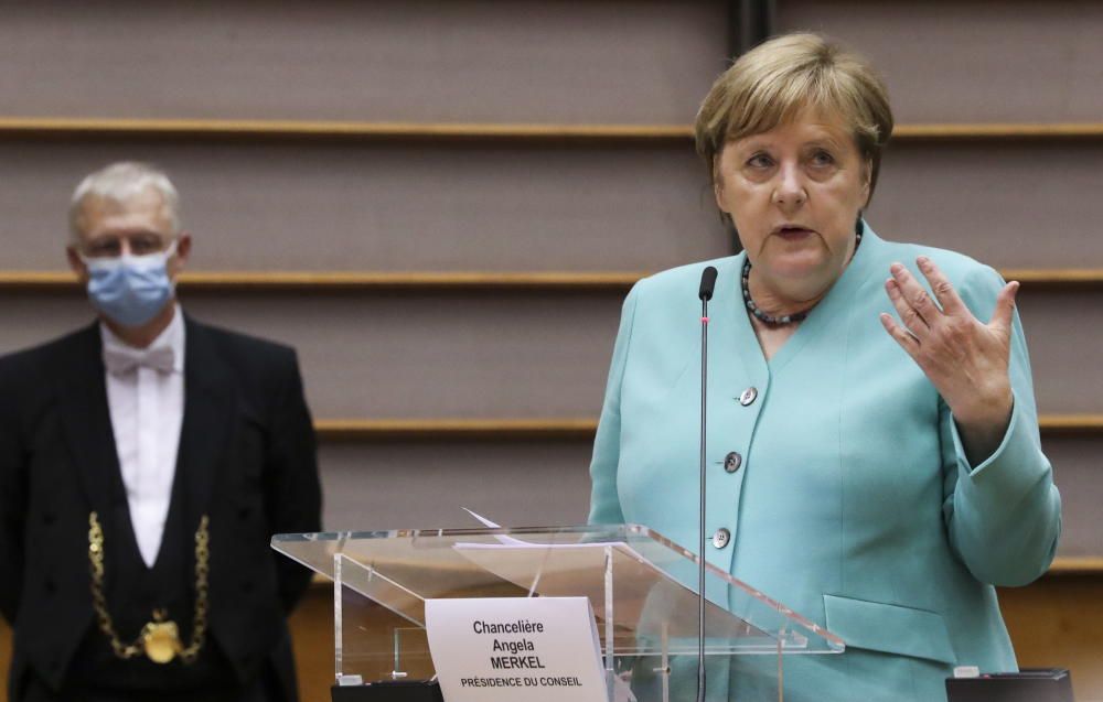 Ángela Merkel en el Parlamento Europeo