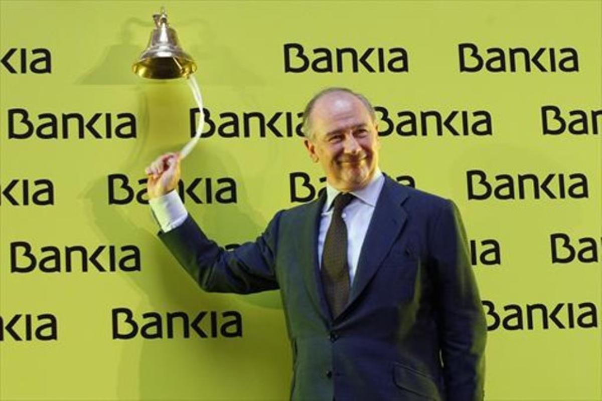 Campana 8 Rato, en la sortida a borsa de Bankia, el 2012.