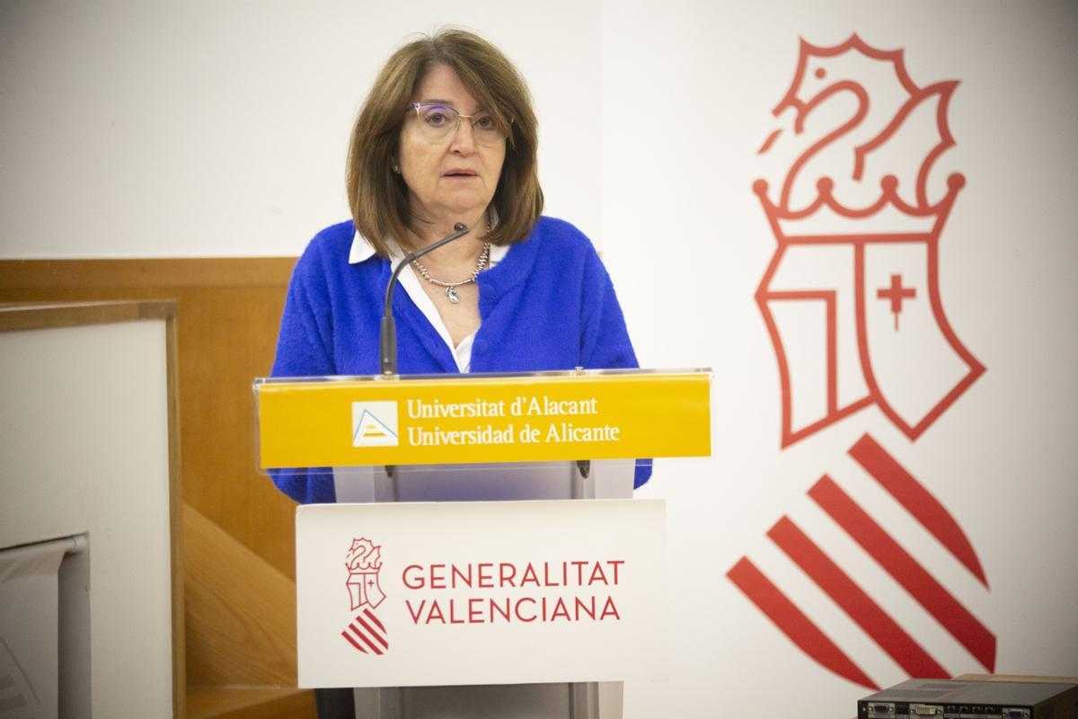 Amparo Navarro en una imagen de archivo durante un acto institucional en la Universidad.