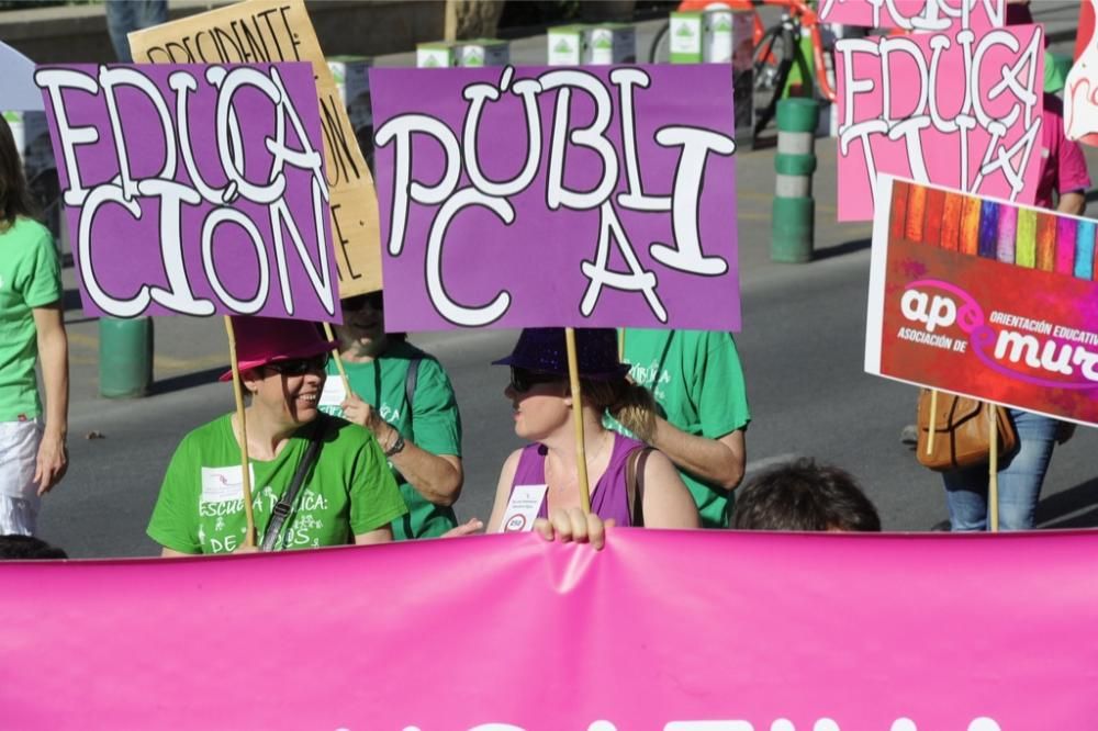 La protesta de educación en Murcia, en imágenes