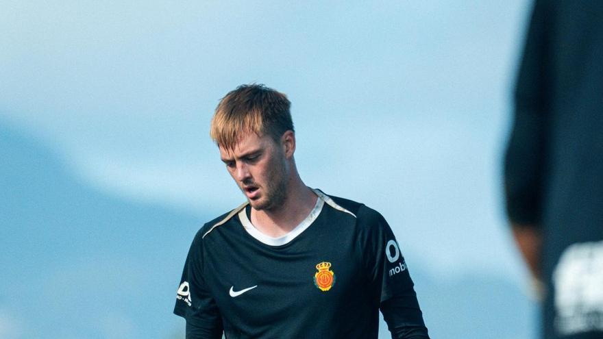 Lucas Bergström , durante un entrenamiento en Son Bibiloni.