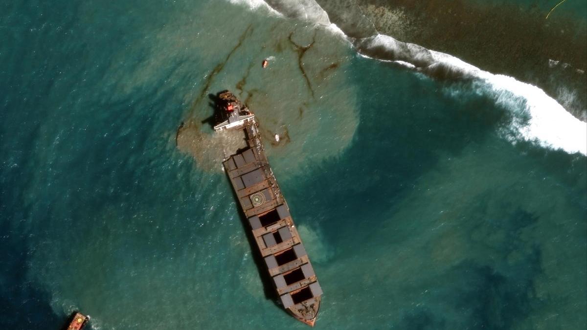 El barco varado en Mauricio