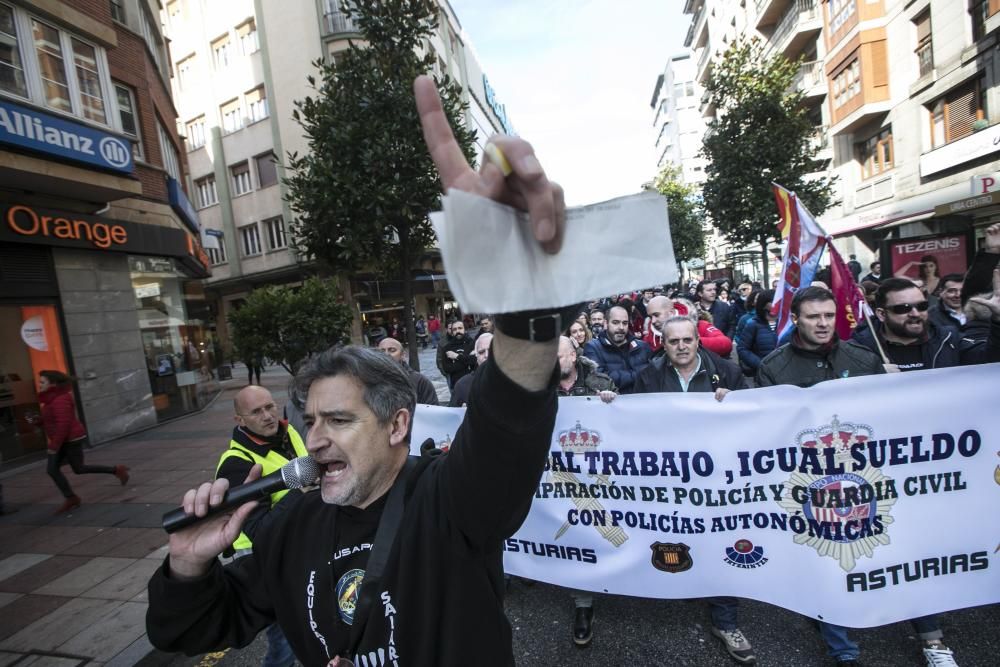 Manifestación de policías en Asturias