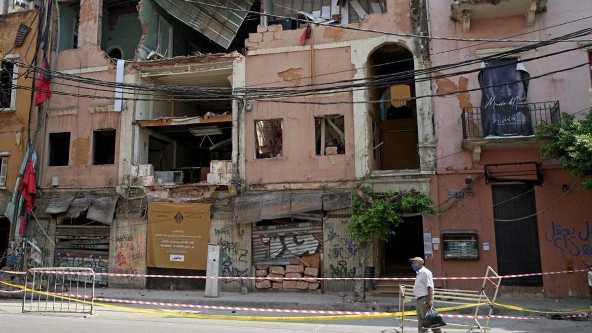 Edificios destruidos en Beirut por la explosión del 4 de agosto.