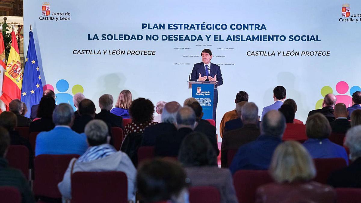 Fernández Mañueco, durante la presentación del plan. |