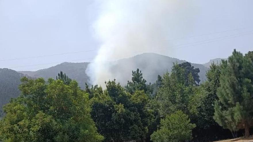 Emergency Crews Battle Wildfire Near La Orotava, Tenerife