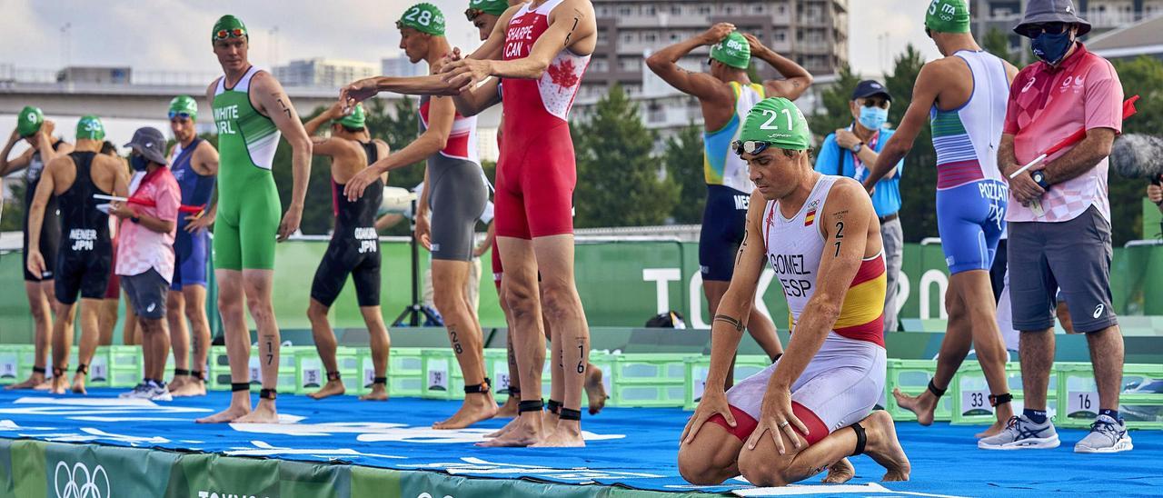 Gómez Noya, antes de comenzar la prueba 