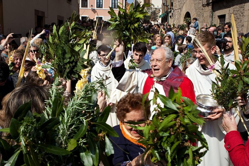 Procesión y bendición de los ramos en Gijón.