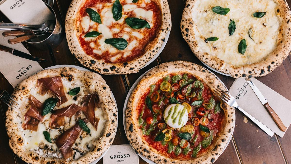 Pizzas de la cadena Grosso Napoletano, presente en la ciudad de Murcia.