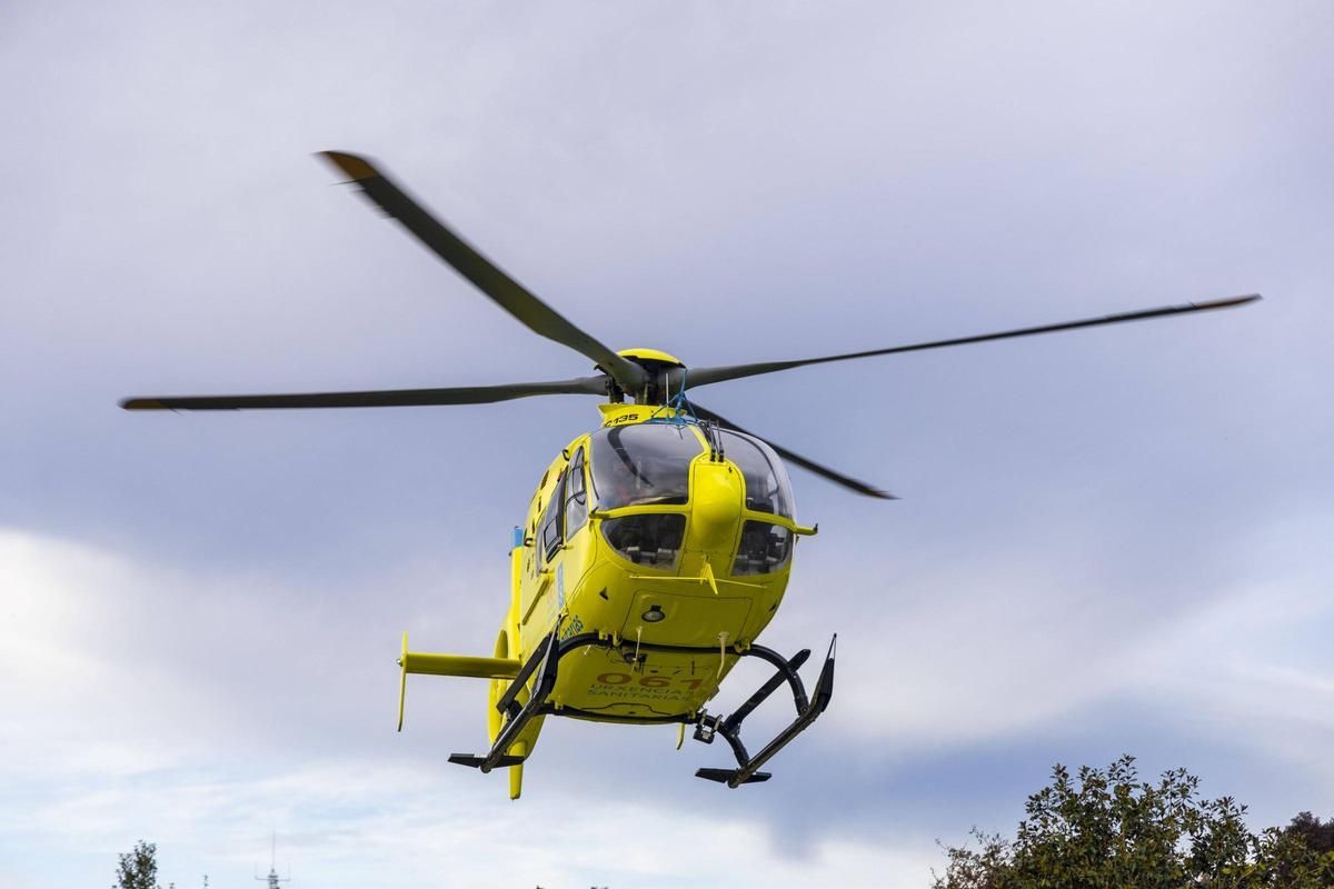 El trabajador fue evacuado en un helicóptero medicalizado.