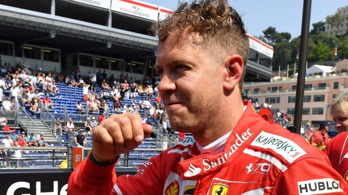 Vettel durante las entrenamientos del pasado jueves en Mónaco