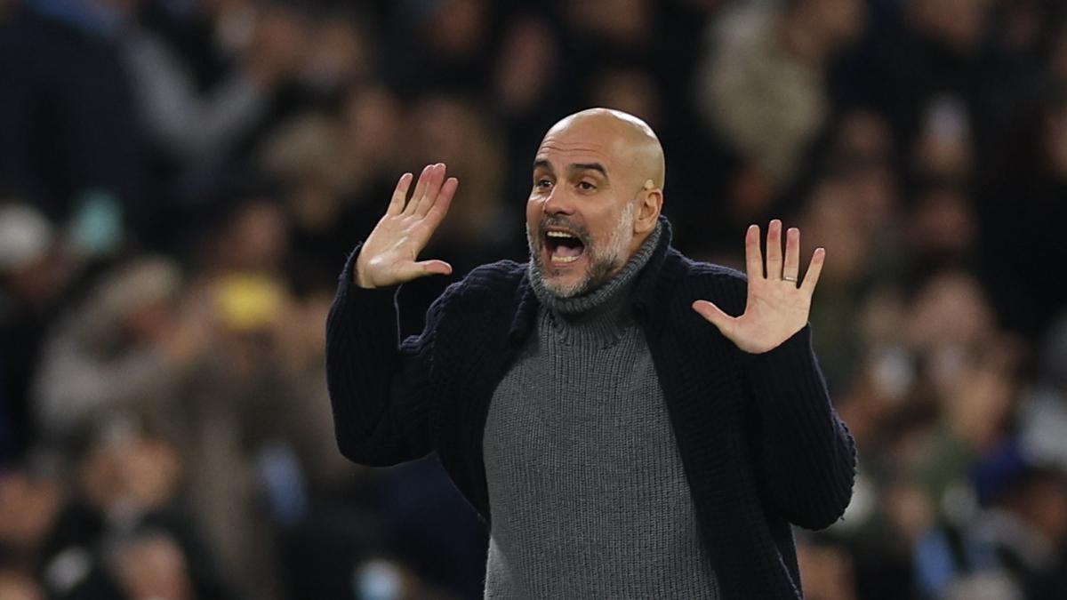 Pep Guardiola, durante el Manchester City - Crystal Palace