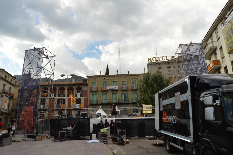 Berga viu immersa en els preparatius de la Diada