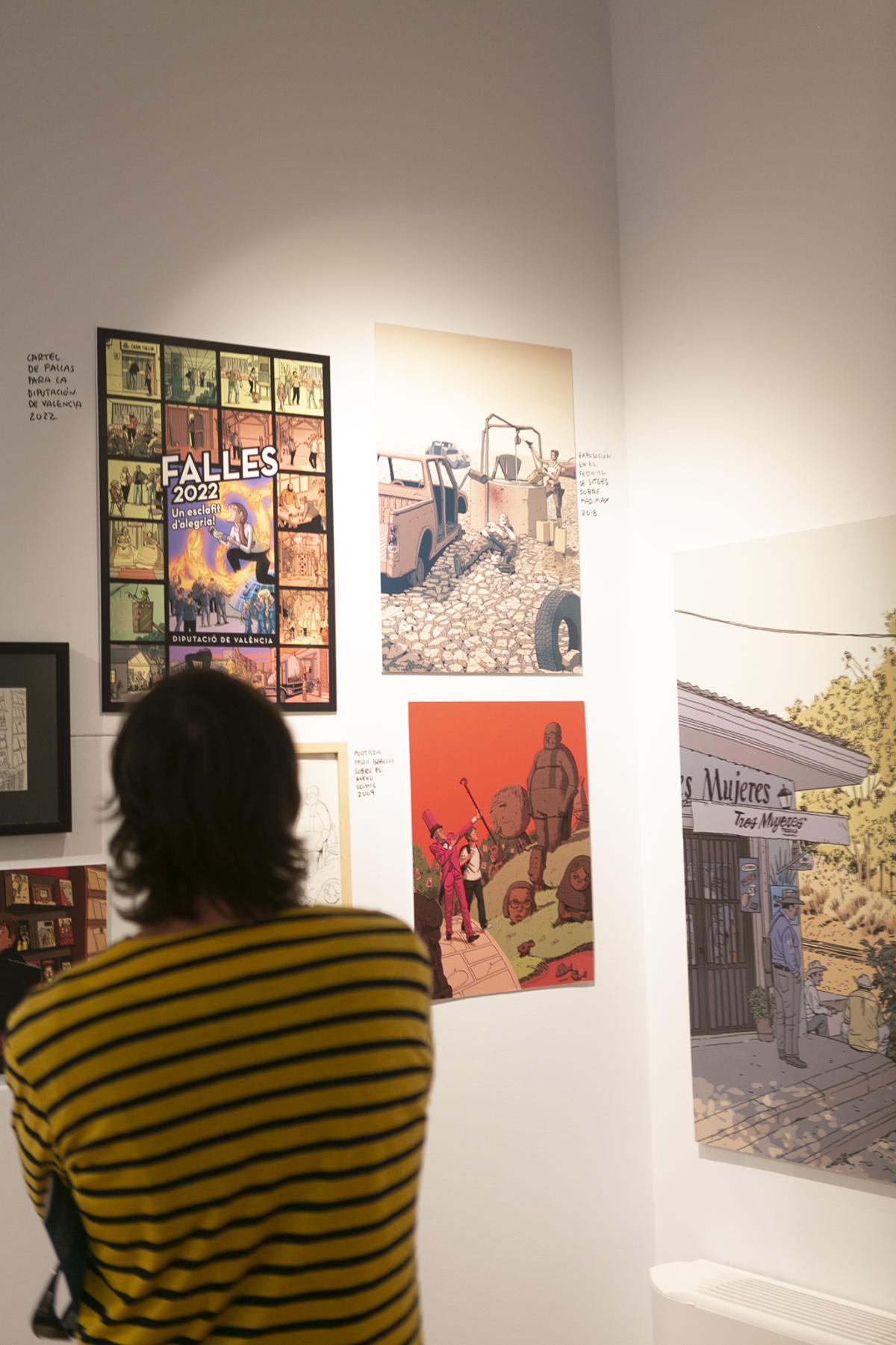 La exposición de Paco Roca en la Sala de Cómic de Avilés: "Dibujante ambulante"