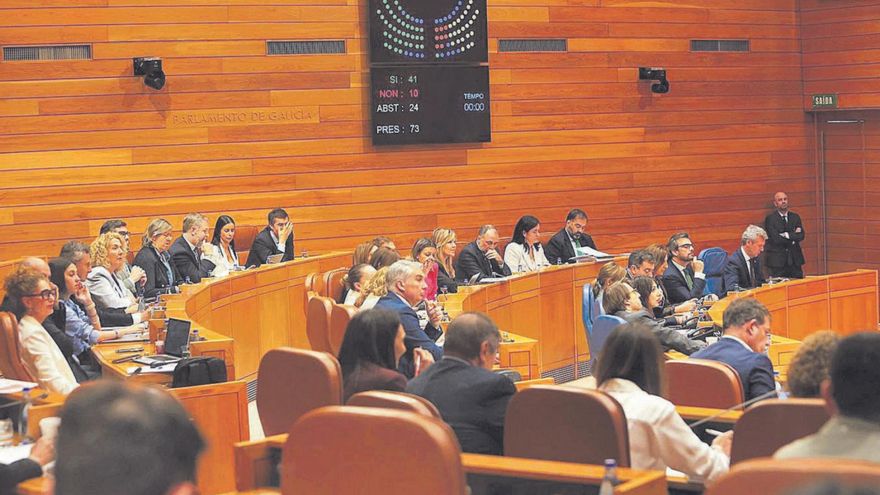 Momento de la votación durante una sesión plenaria del Parlamento. | Xoán Álvarez