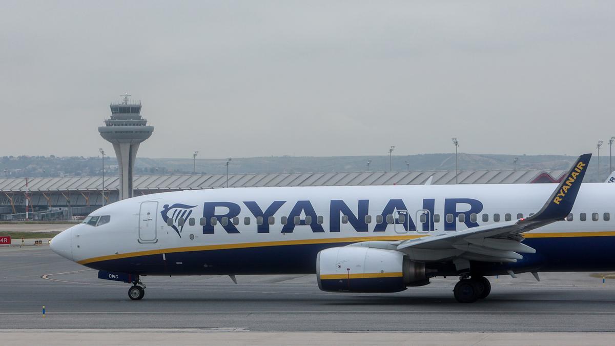 Un avión de la aerolínea Ryanair