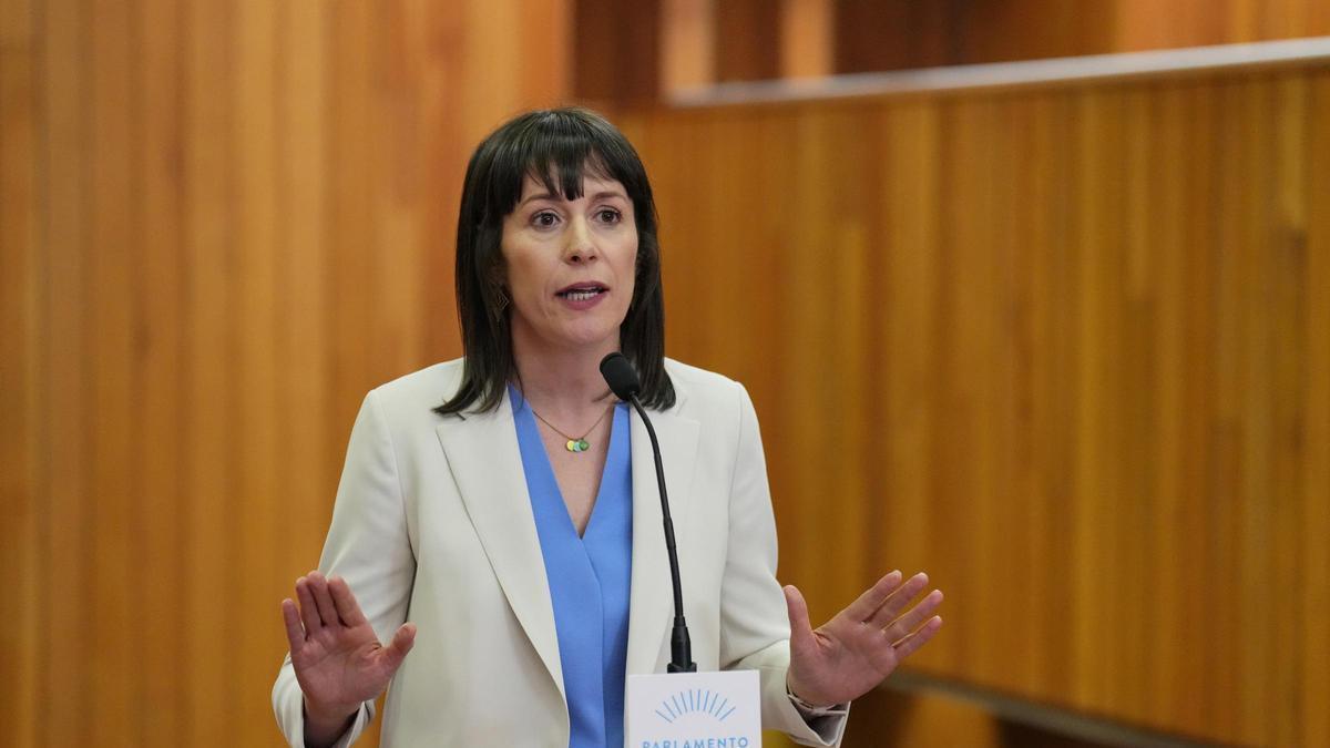 La portavoz del BNG, Ana Pontón, en el debate del Estado de la Autonomía, este martes en el Parlamento de Galicia.