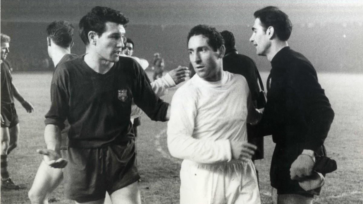 Paco Gento, tras un partido contra el Barça