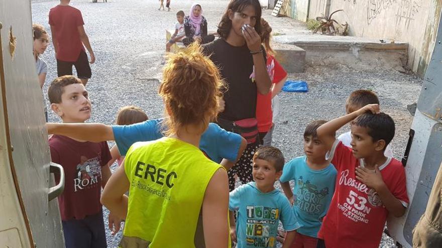 Imatge d´un camp de refugiats feta per voluntaris de la Catalunya Central.