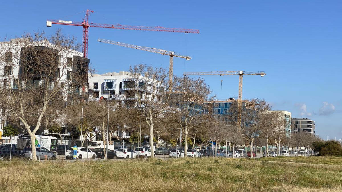 Nuevas promociones inmobiliarias en el barrio de Nou Llevant, en Palma