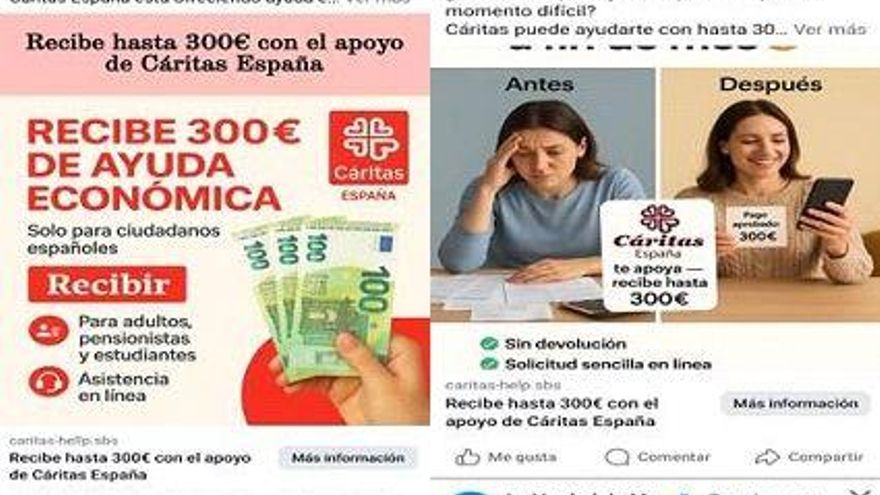 Cáritas alerta de una estafa con el uso de su nombre detectada en redes sociales