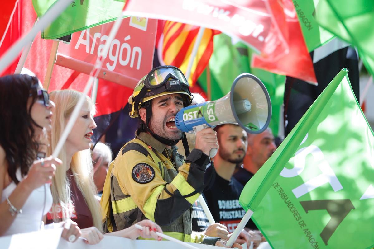 Protesta de los bomberos forestales.