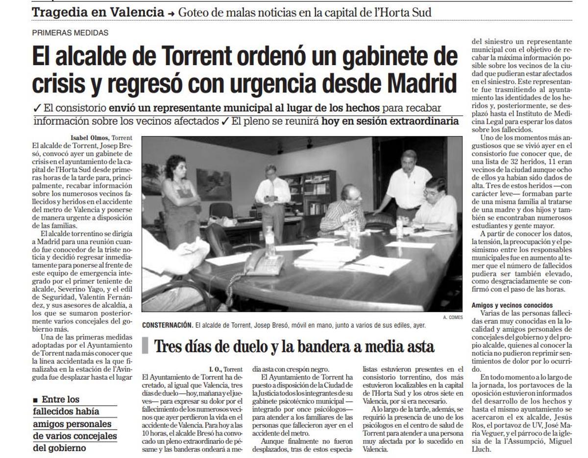 Noticia de Levante-EMV del 4 de julio de 2006.