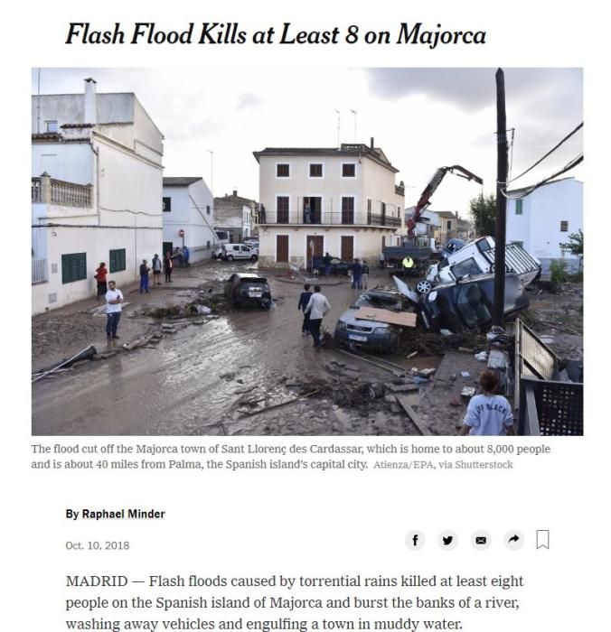 La tragedia de las inundaciones en la prensa internacional