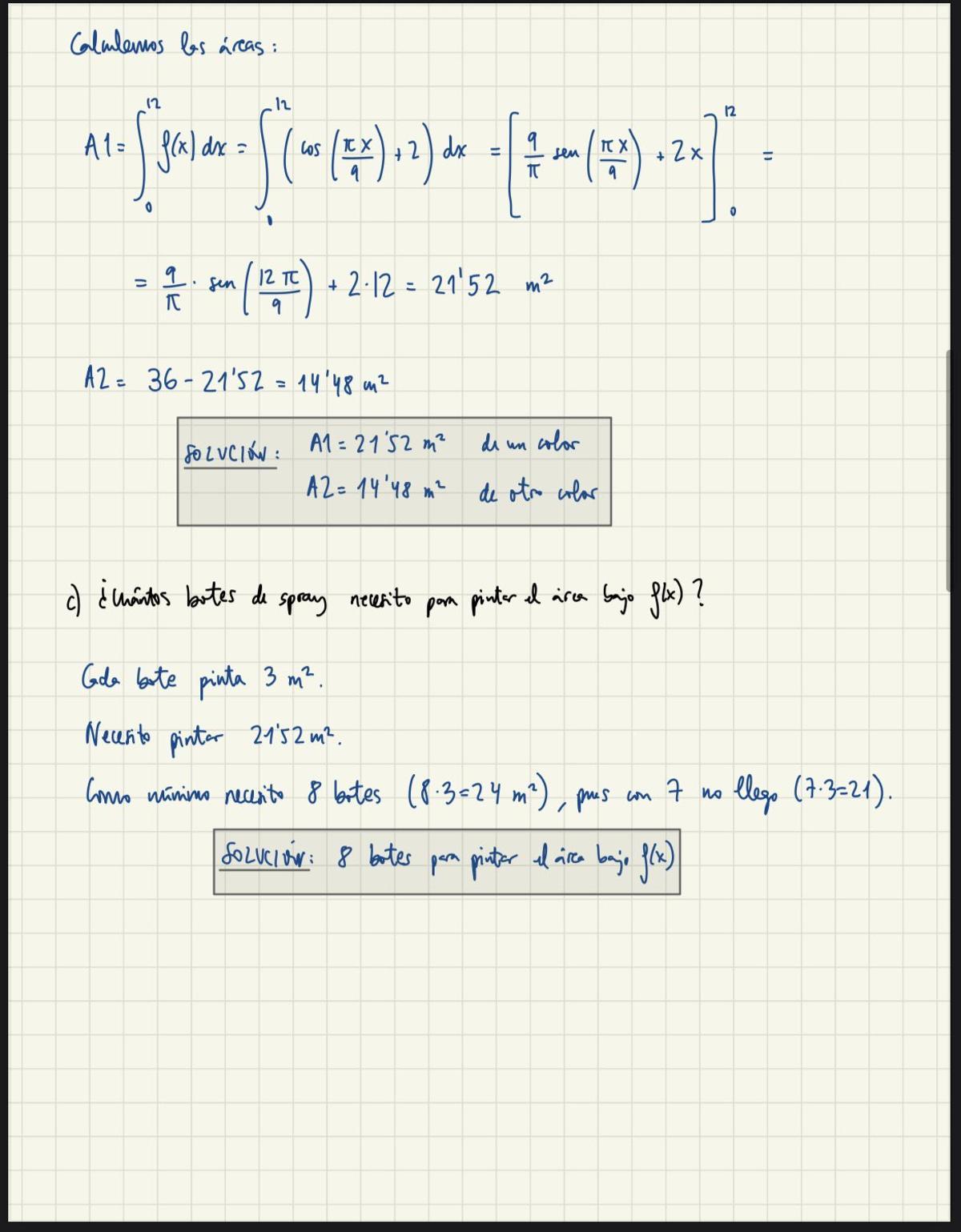 Ejercicio resuelto de la PAU de Matemáticas II en Madrid