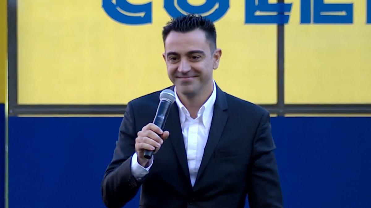 El primer discurso de Xavi como entrenador del Barça