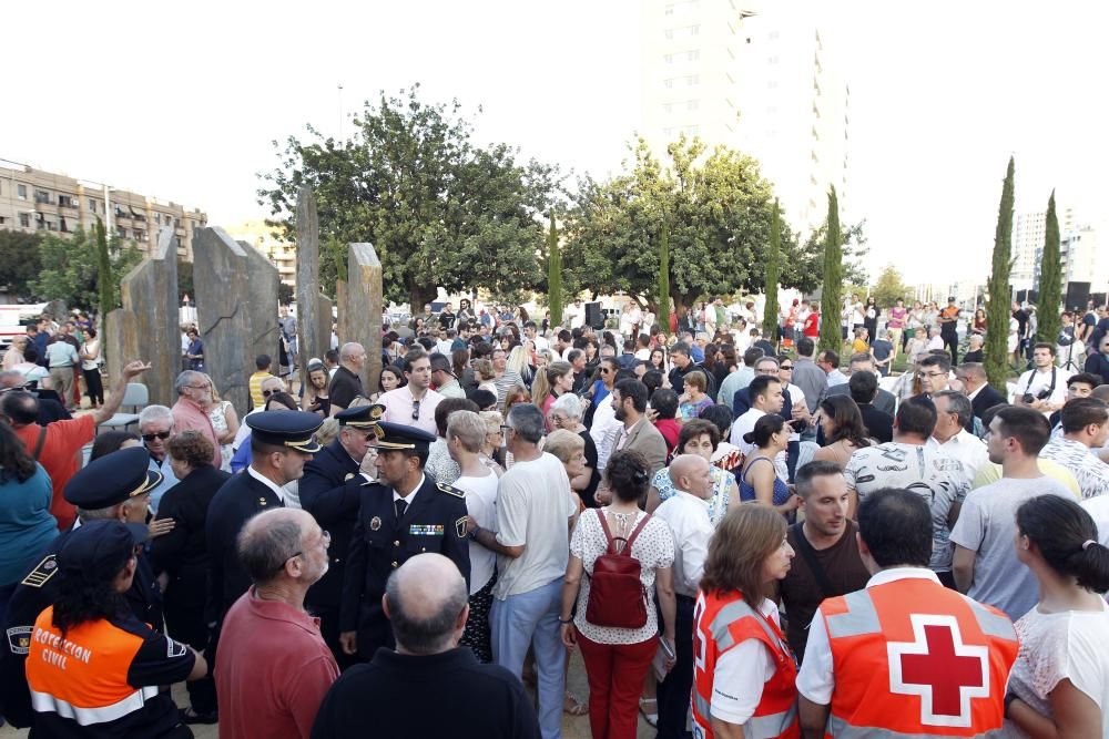 Inauguración del monumento homenaje a las víctimas del metro en el décimo aniversario del accidente