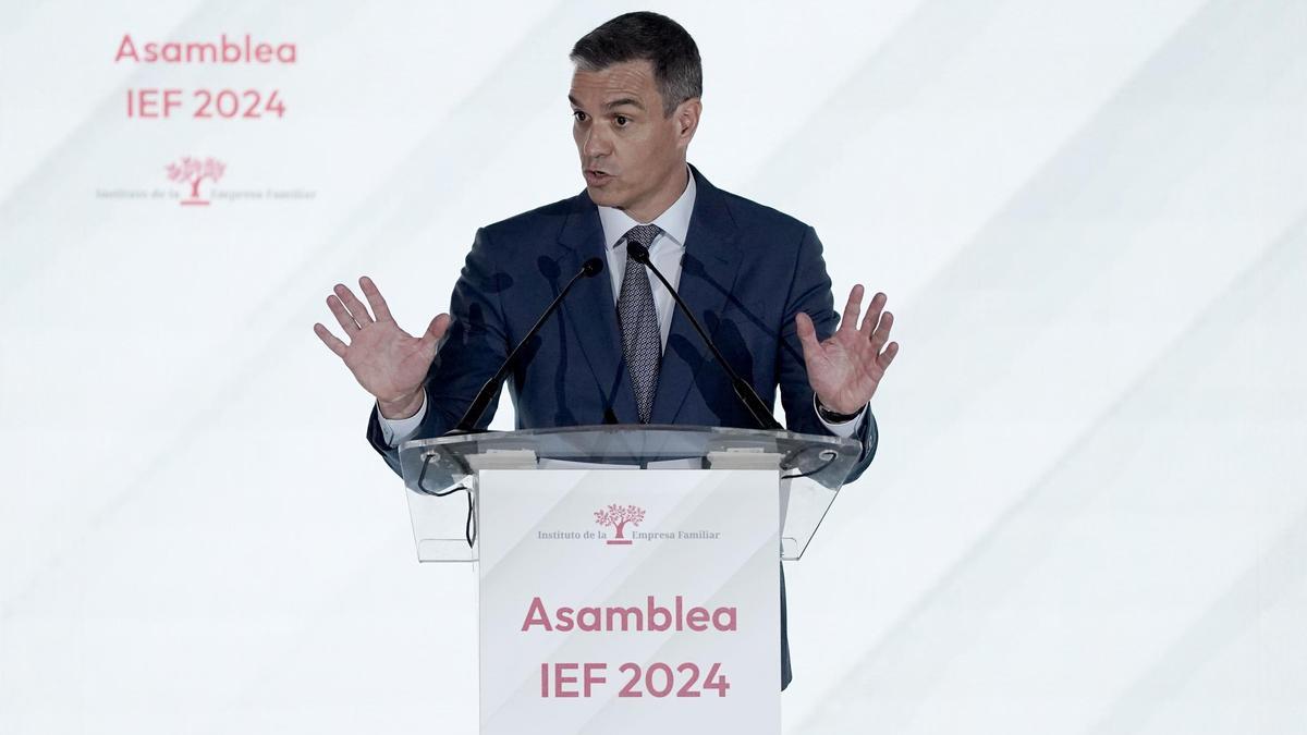 El presidente Pedro Sánchez en la clausura de la Asamblea del Instituto de Empresa Familiar.