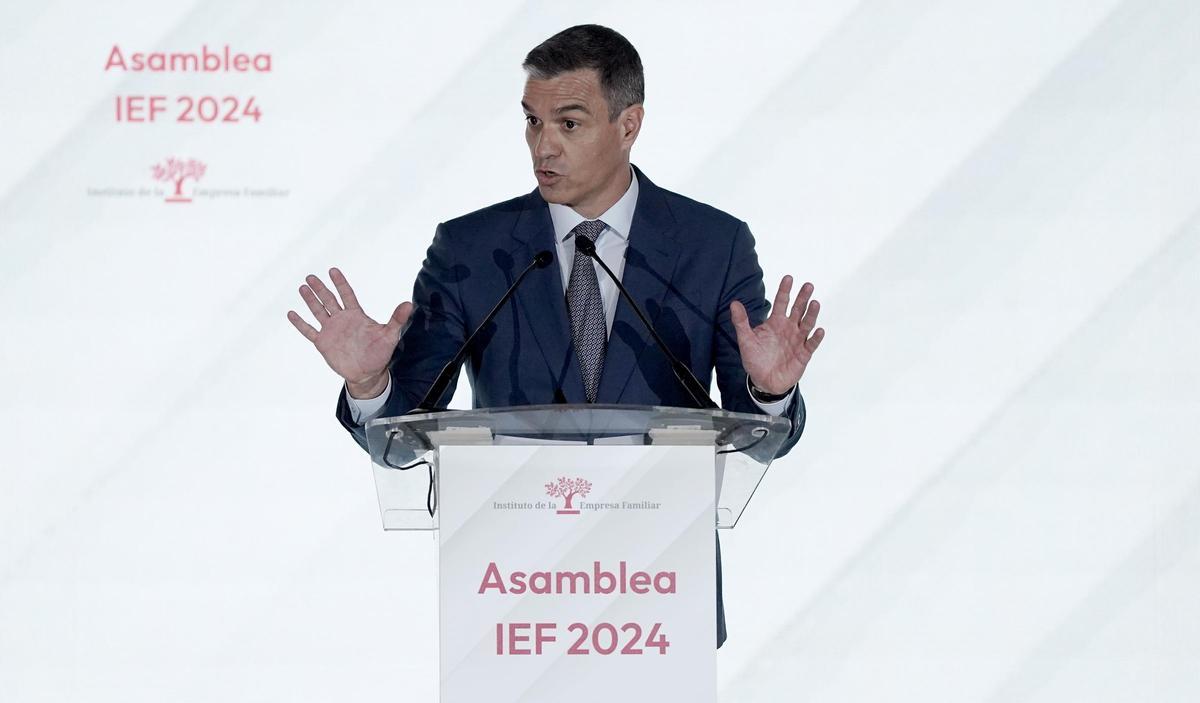 El presidente Pedro Sánchez en la clausura de la Asamblea del Instituto de Empresa Familiar en mayo de este año.