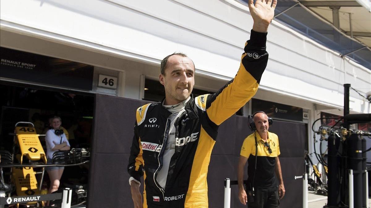 Robert Kubica, durante los test para Renault en Hungaroring el pasado agosto