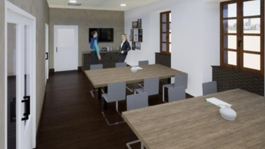 Infografía que recrea el comedor del futuro centro.