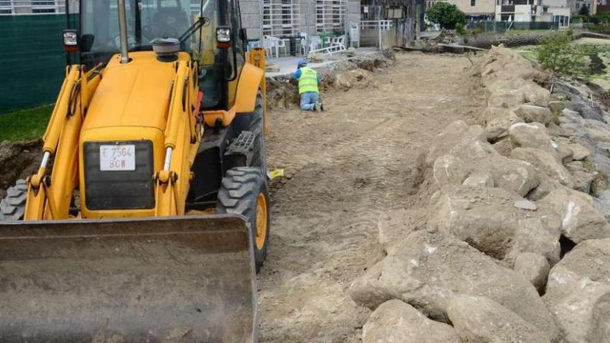 Estado de las obras del paseo, a la altura de la Casa do Mar. // Gonzalo Núñez