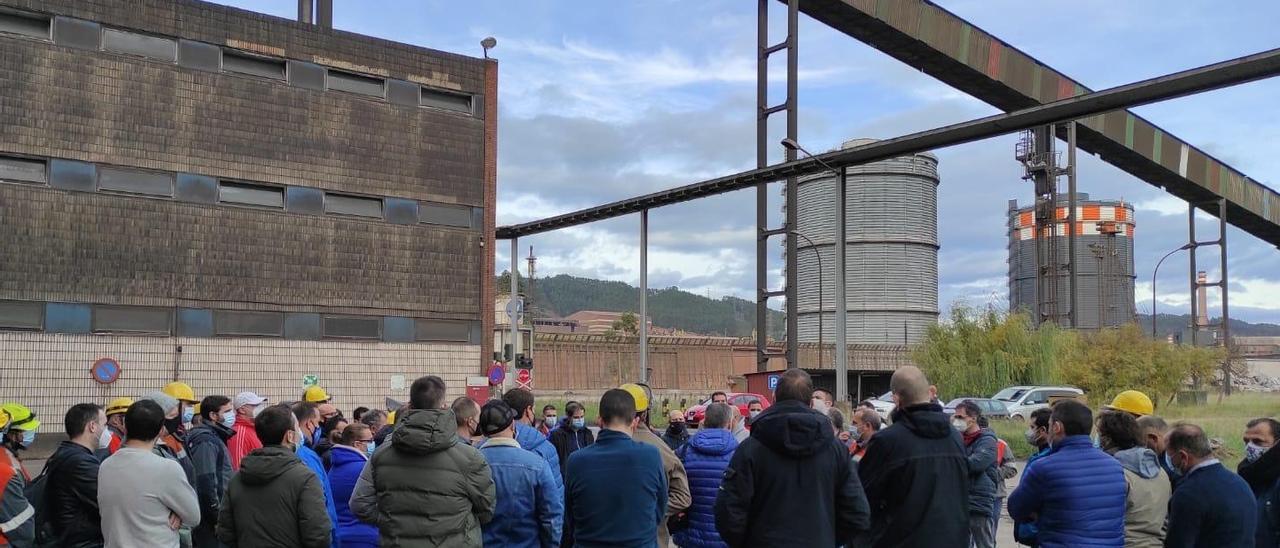 Protestas de los trabajadores de la acería de Gijón.
