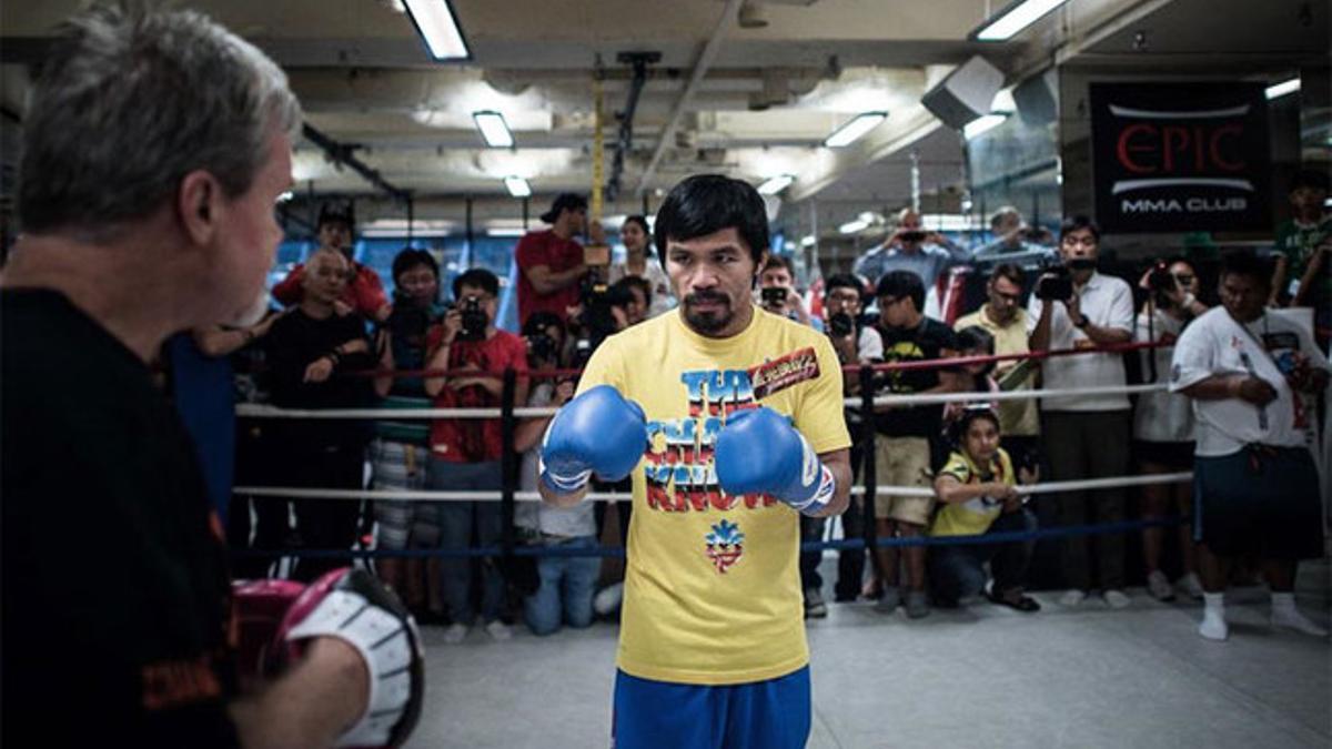 Pacquiao sigue su preparación del combate que le enfrentará a Mayweather