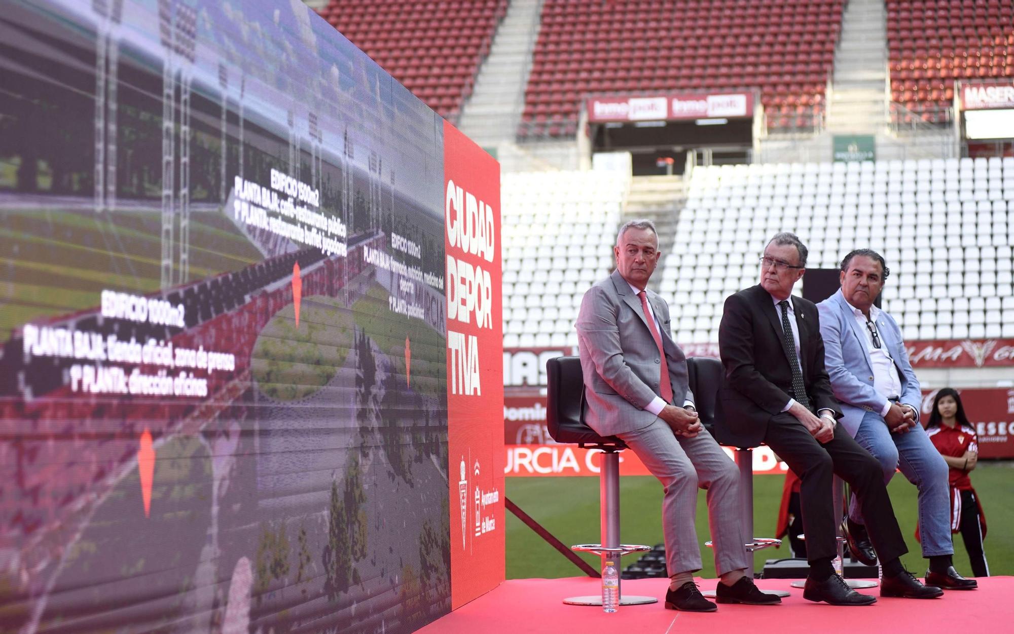 La presentación de la Ciudad Deportiva del Real Murcia, en imágenes