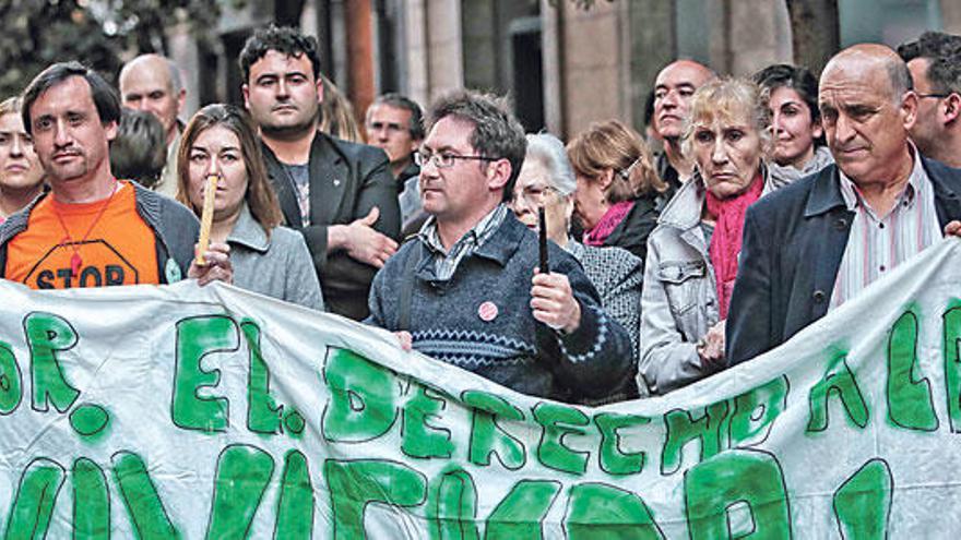 Manifestación antidesahucios en Palma.