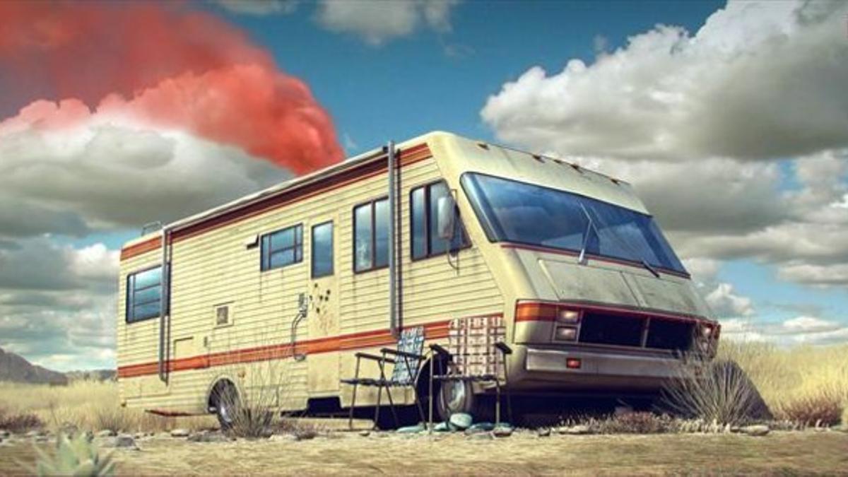 La verdadera autocaravana de Walter White en 'Breaking Bad', en plena producción de metanfetamina.