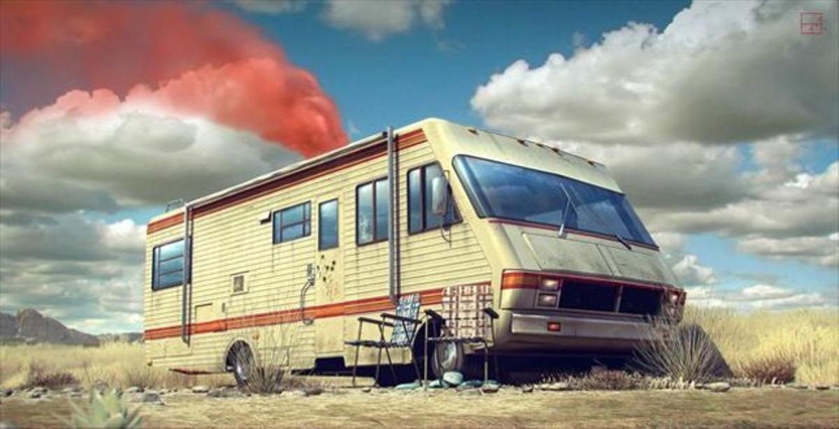 Copes a la caravana de Breaking bad