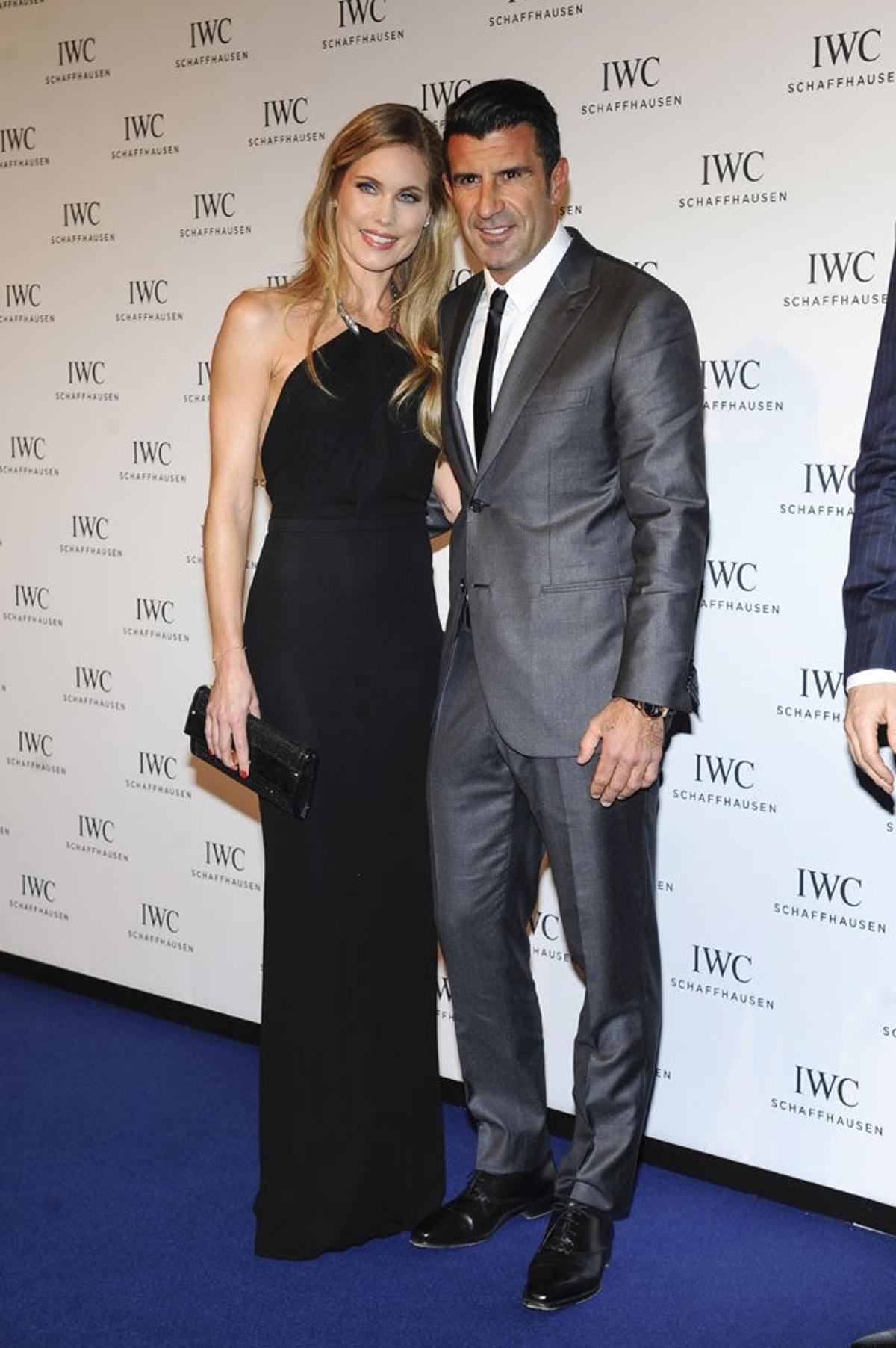 Luis Figo y Helen Svedin en la fiesta de IWC organizada en Ginebra