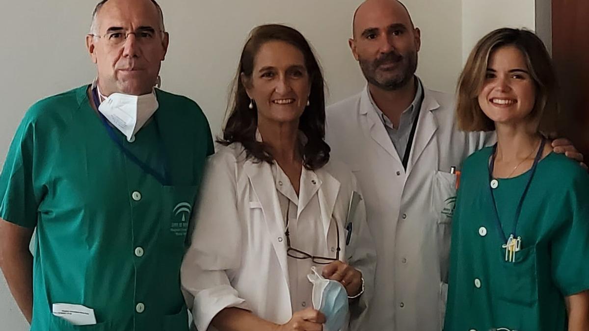 Los doctores José Manuel Vaquero, Ángeles Blanco, Juan Criado y Marta Millán, de la Unidad de Enfermedad Tromboembólica del hospital Reina Sofía.